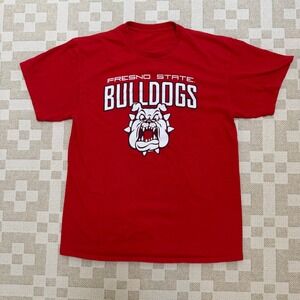 Fresno State Bulldogs Red Graphic T-Shirt Dogs Rule Mens Medium NCAA College Tee
